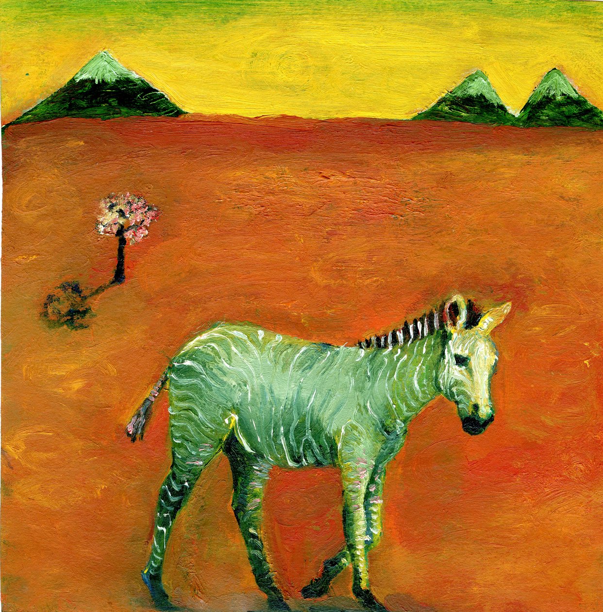Green Zebra and Cherry Tree, 2005 by Gigi Sudbury