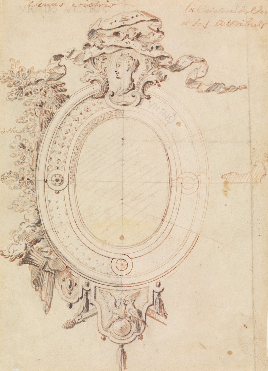 Design for an Oval Frame on Theme of Venus Victorious by Gilles Marie Oppenord