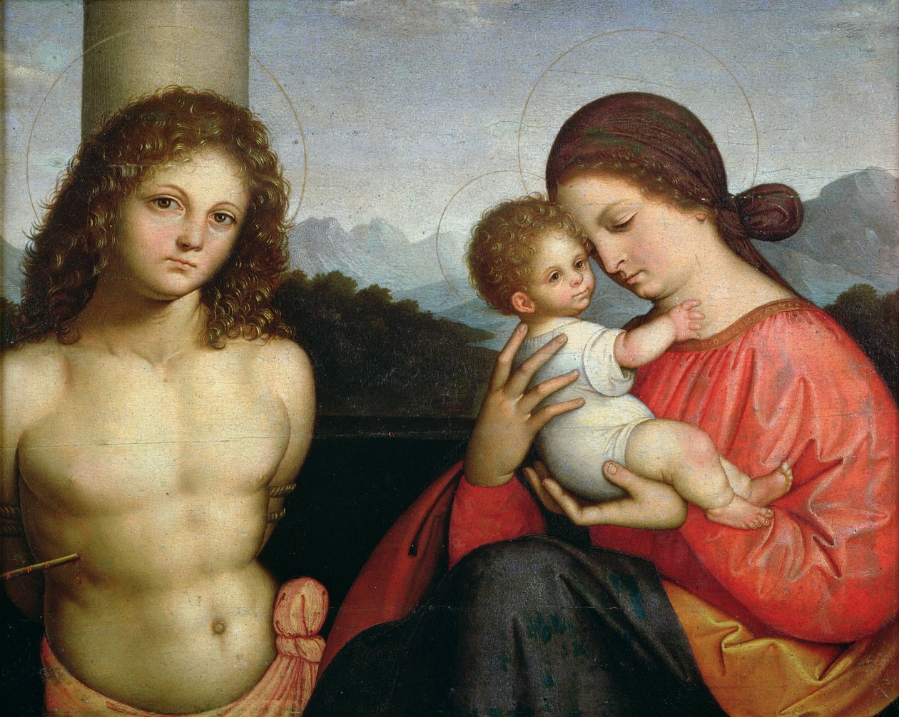 Madonna and Child with St. Sebastian by Giovanni Agostino da Lodi