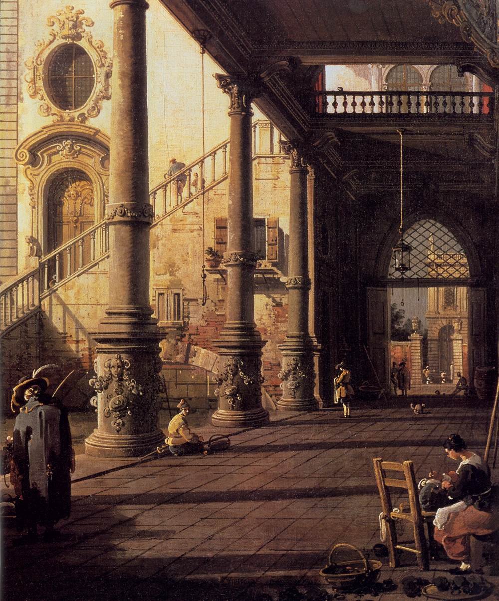 Perspective View with Portico by Giovanni Antonio Canal
