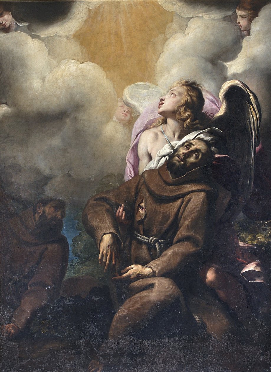 Saint Francis and the Stigmata by Giovanni Battista 1567 1633 Crespi