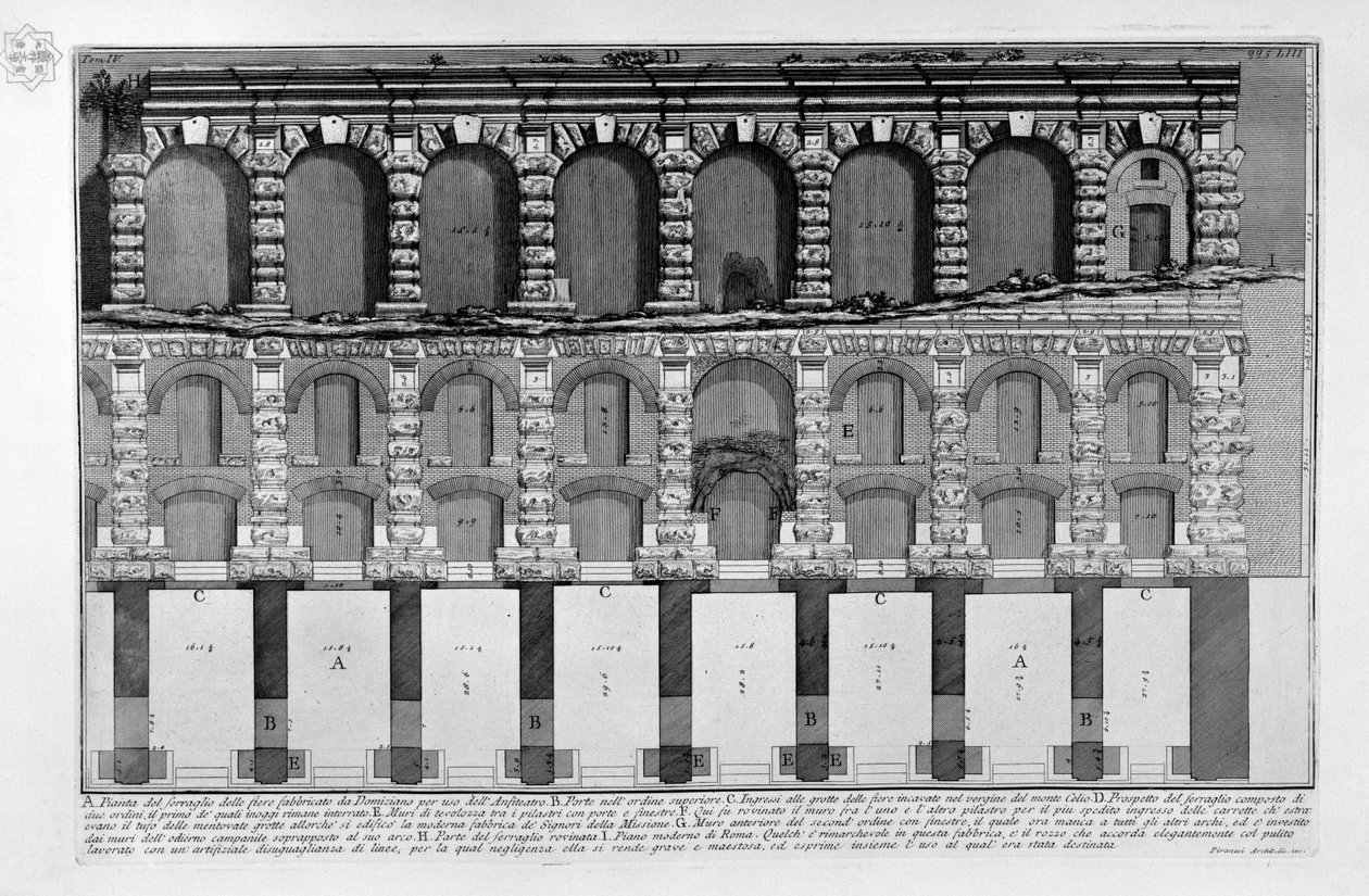 Demonstration of the Menagerie Built by Domitian for the Use of the Amphitheater by Giovanni Battista Piranesi