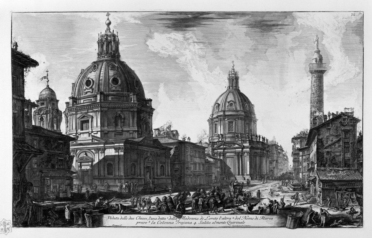 View of the two Churches. Church of Santa Maria di Loreto Church of the Most Holy Name of Mary Trajan