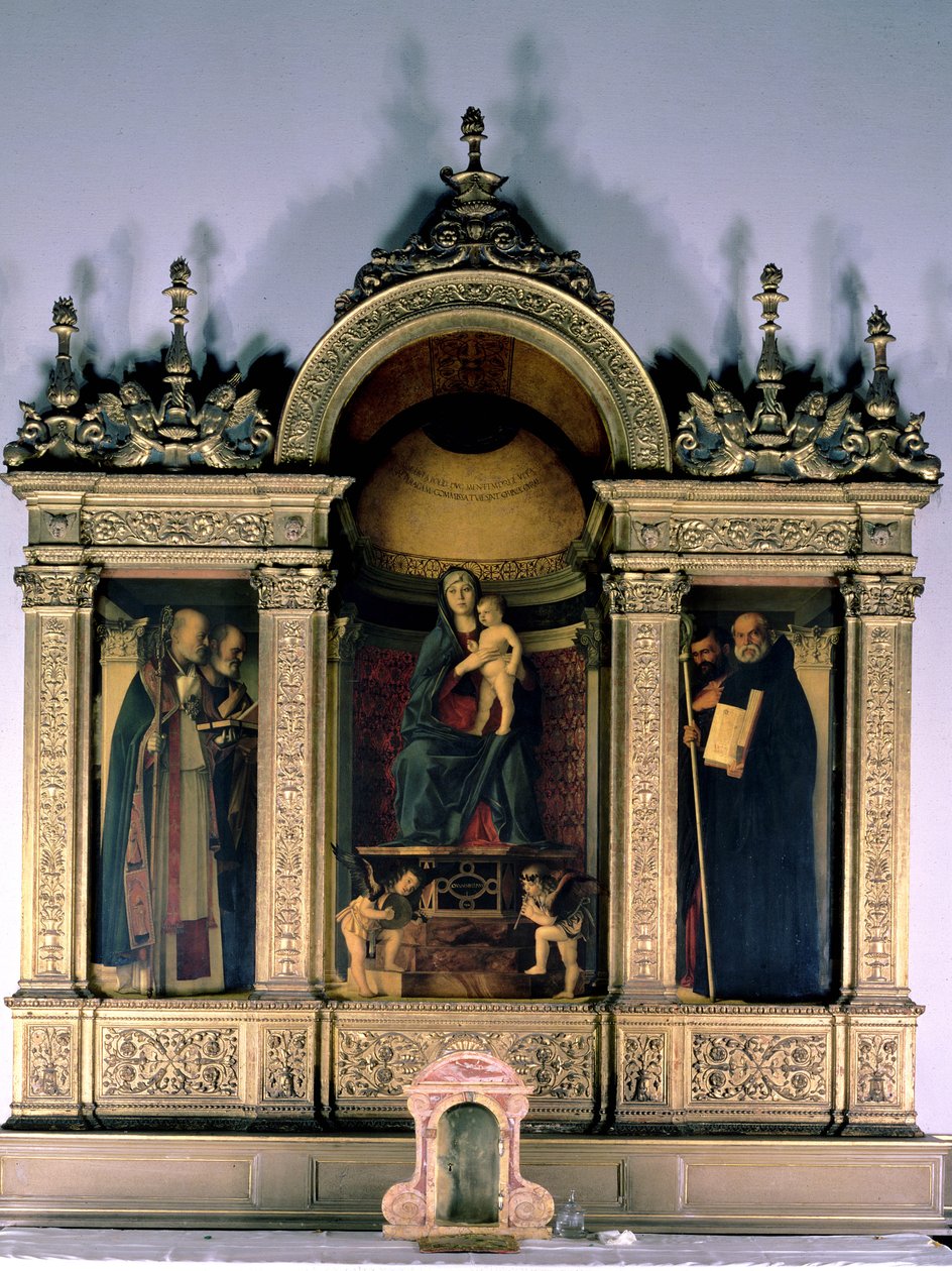 Madonna and Child and Saints (triptych altarpiece) by Giovanni Bellini