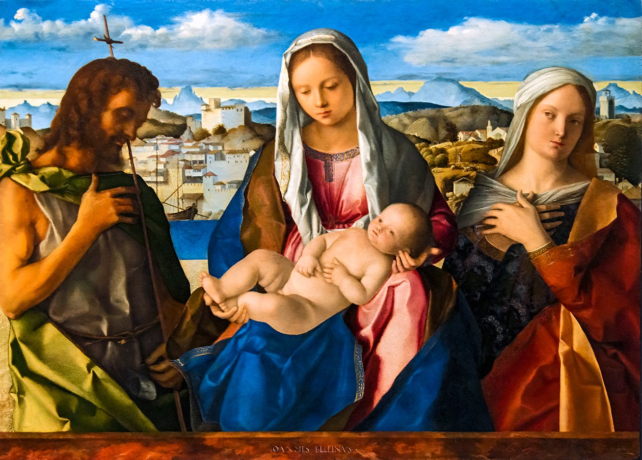 The Virgin and Child between St. John the Baptist, and a Holy (Sacred Conversation Giovannelli) by Giovanni Bellini