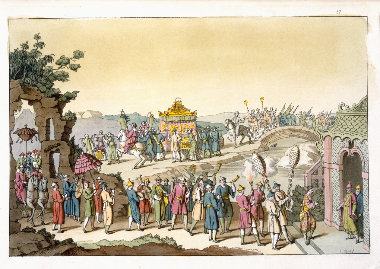 Procession to a Taoist Traditional Wedding, illustration from 