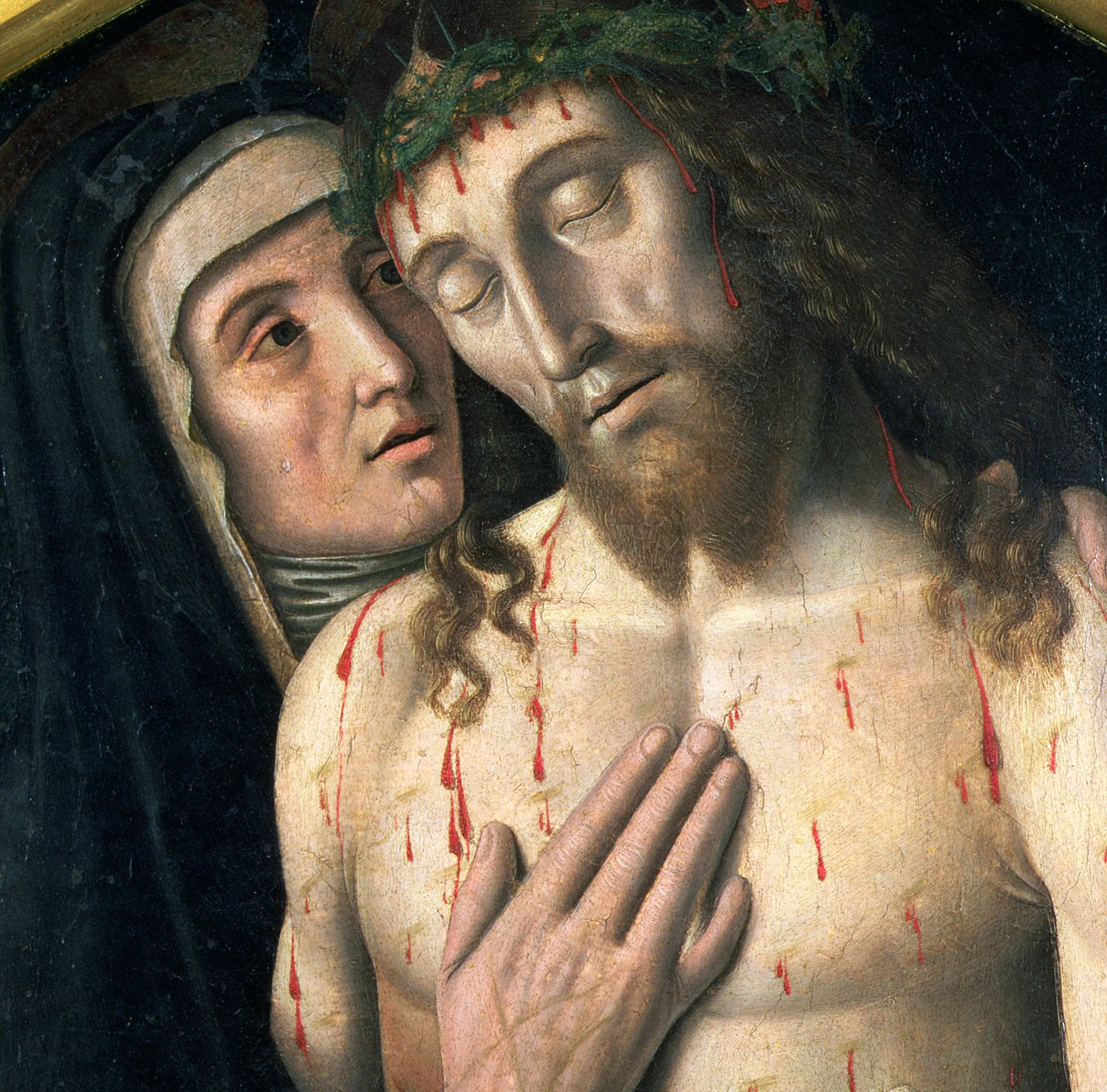 Lamentation of the Dead Christ (detail) by Giovanni Santi or Sanzio