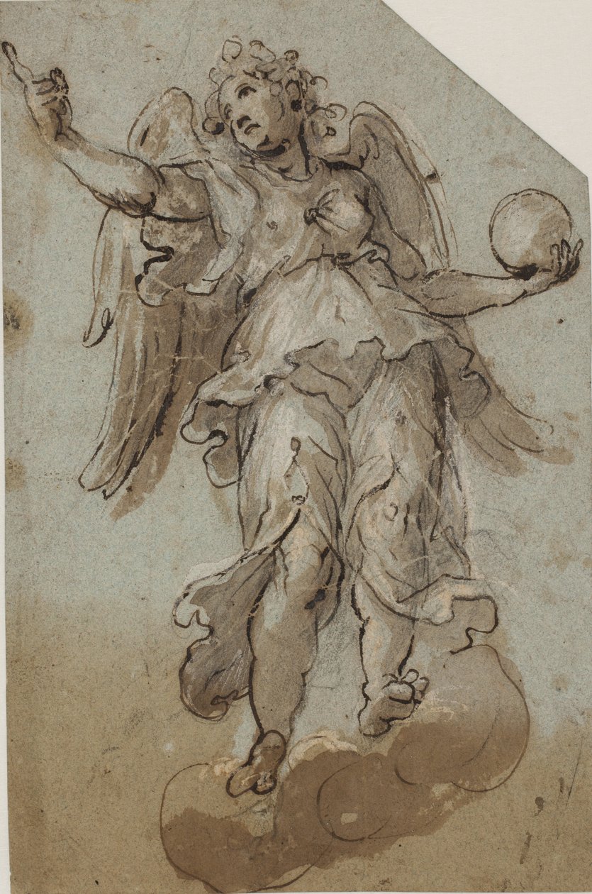 Angel with a Globe Among Clouds by Giovanni Alberti