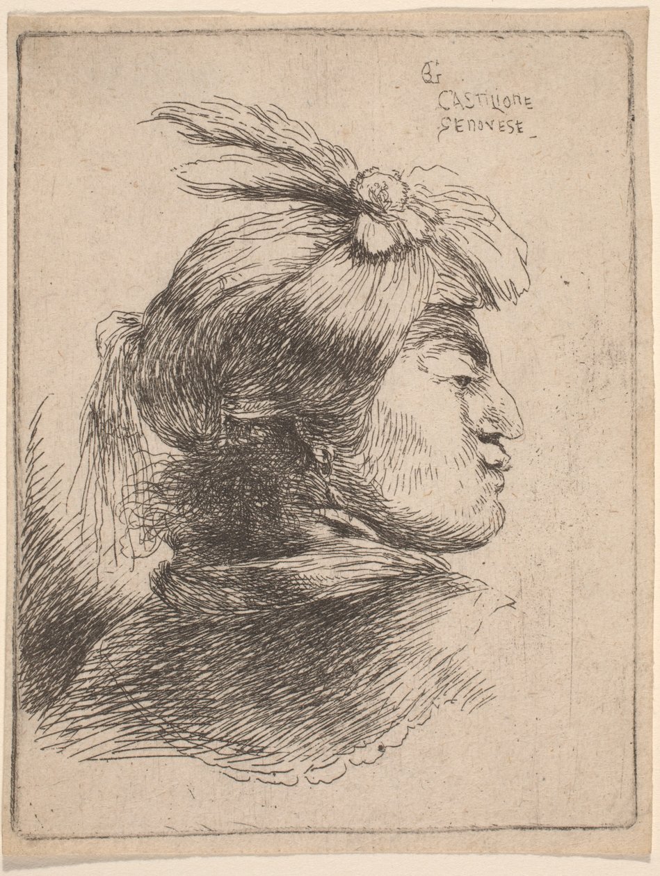 Small Oriental Head by Giovanni Benedetto Castiglione