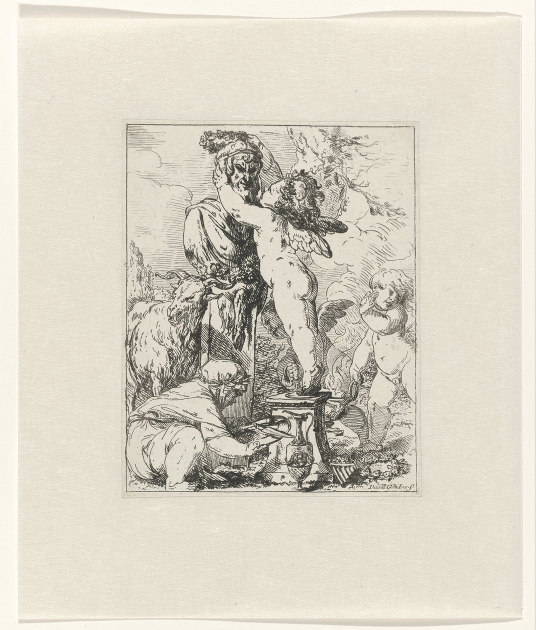 Putti Offering to the God Terminus by Giovanni David