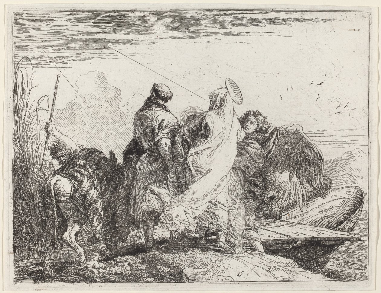 The Holy Family Preparing to Embark by Giovanni Domenico Tiepolo