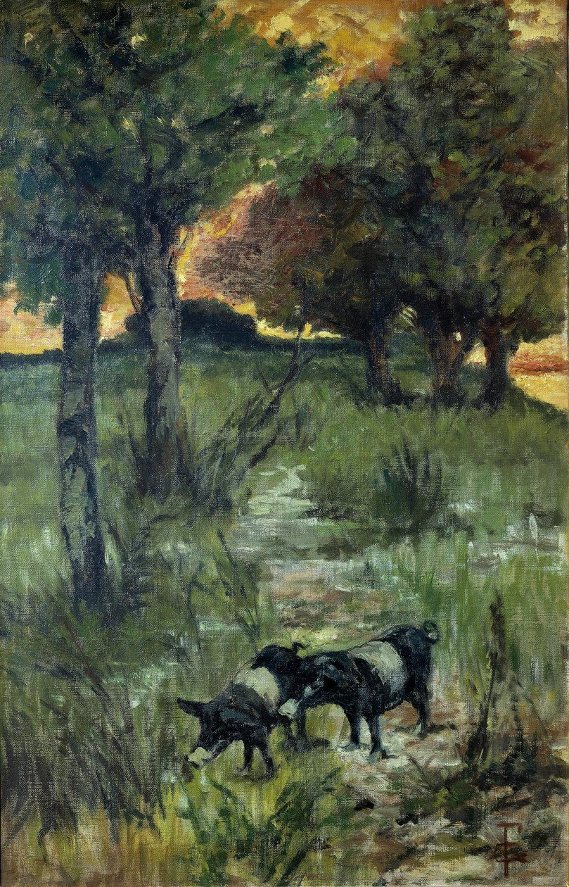 Pigs on Pasture by Giovanni Fattori
