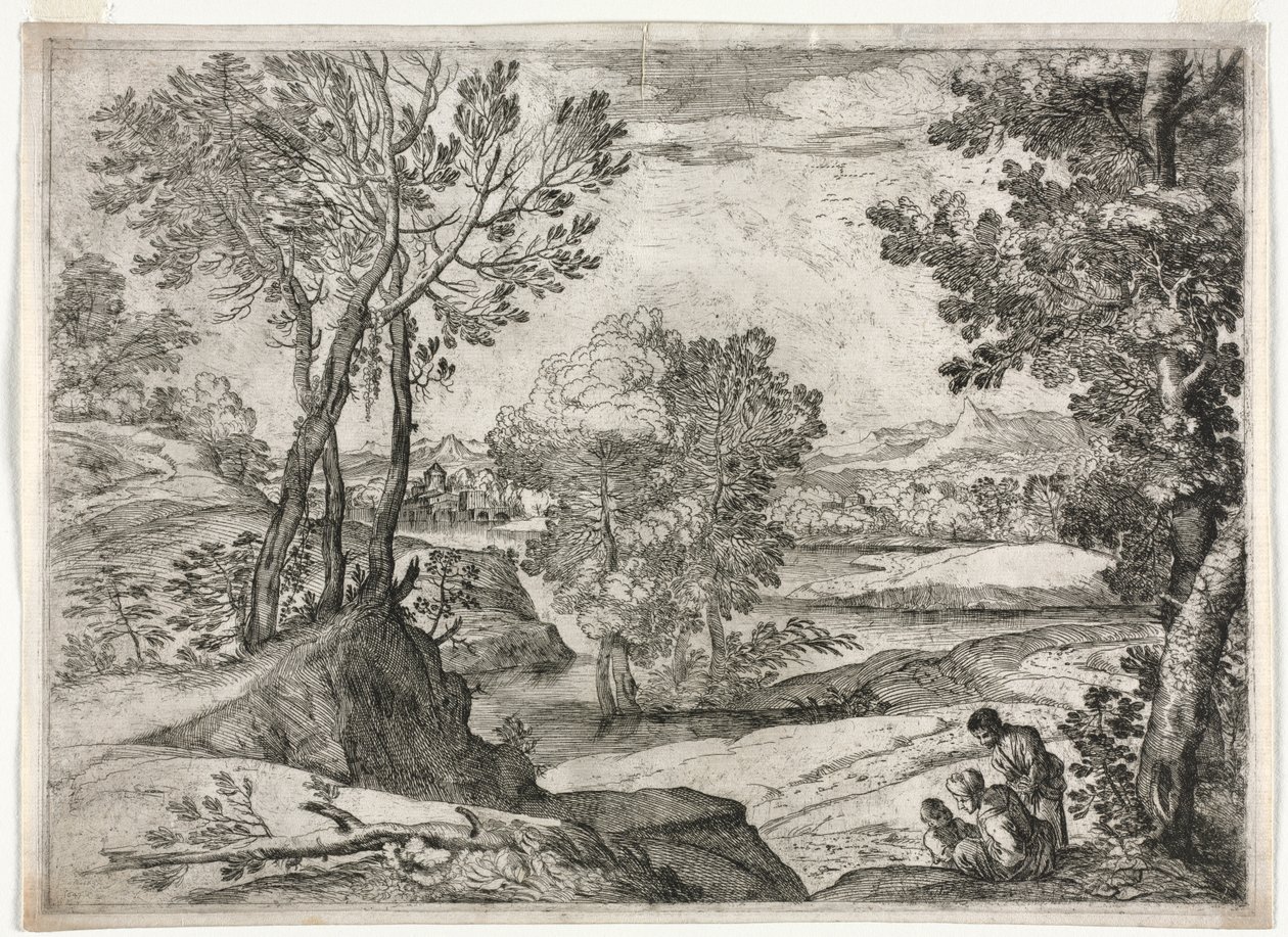 Landscape with a Family by Giovanni Francesco Grimaldi