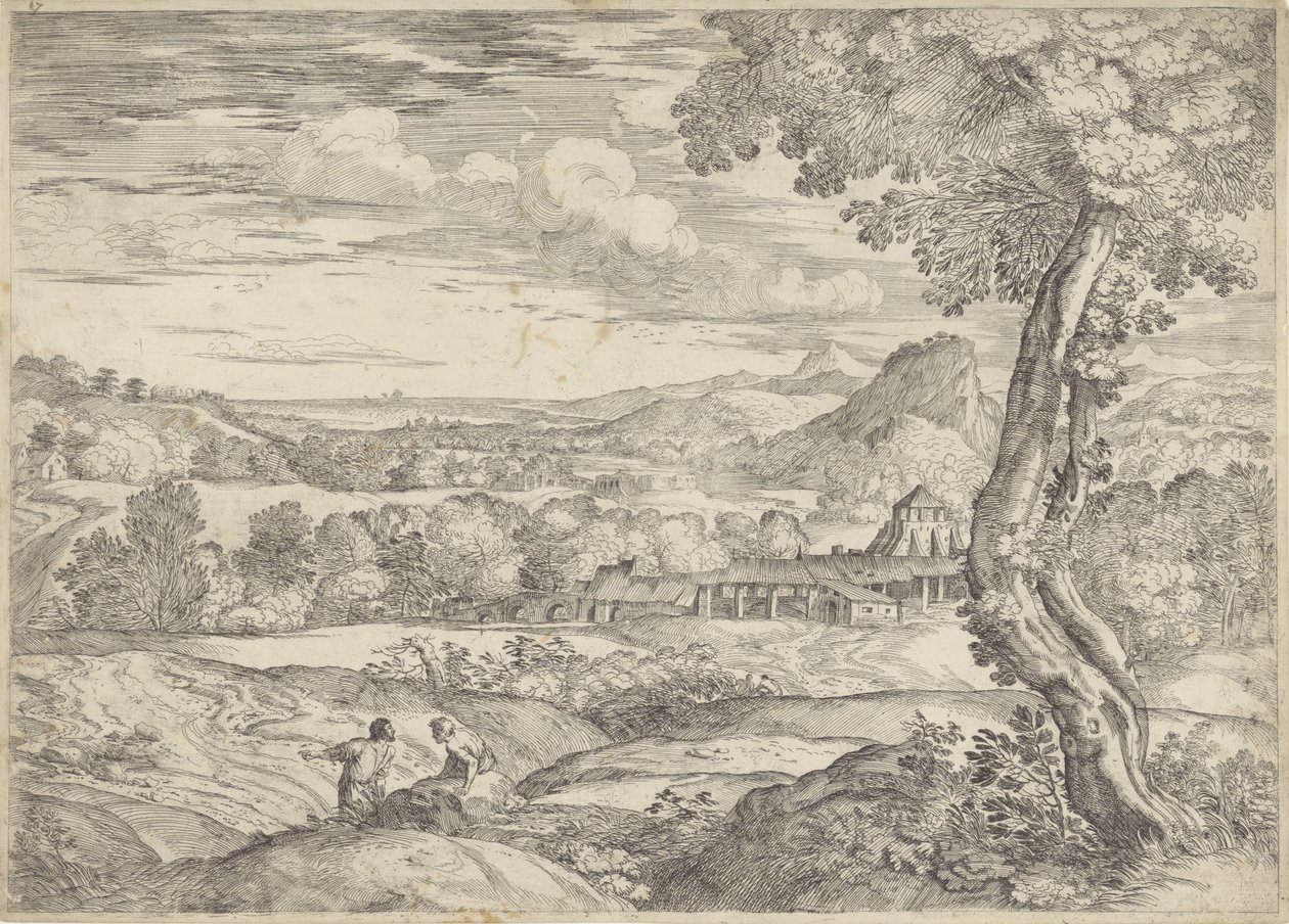 Landscape with a Brick Factory by Giovanni Francesco Grimaldi