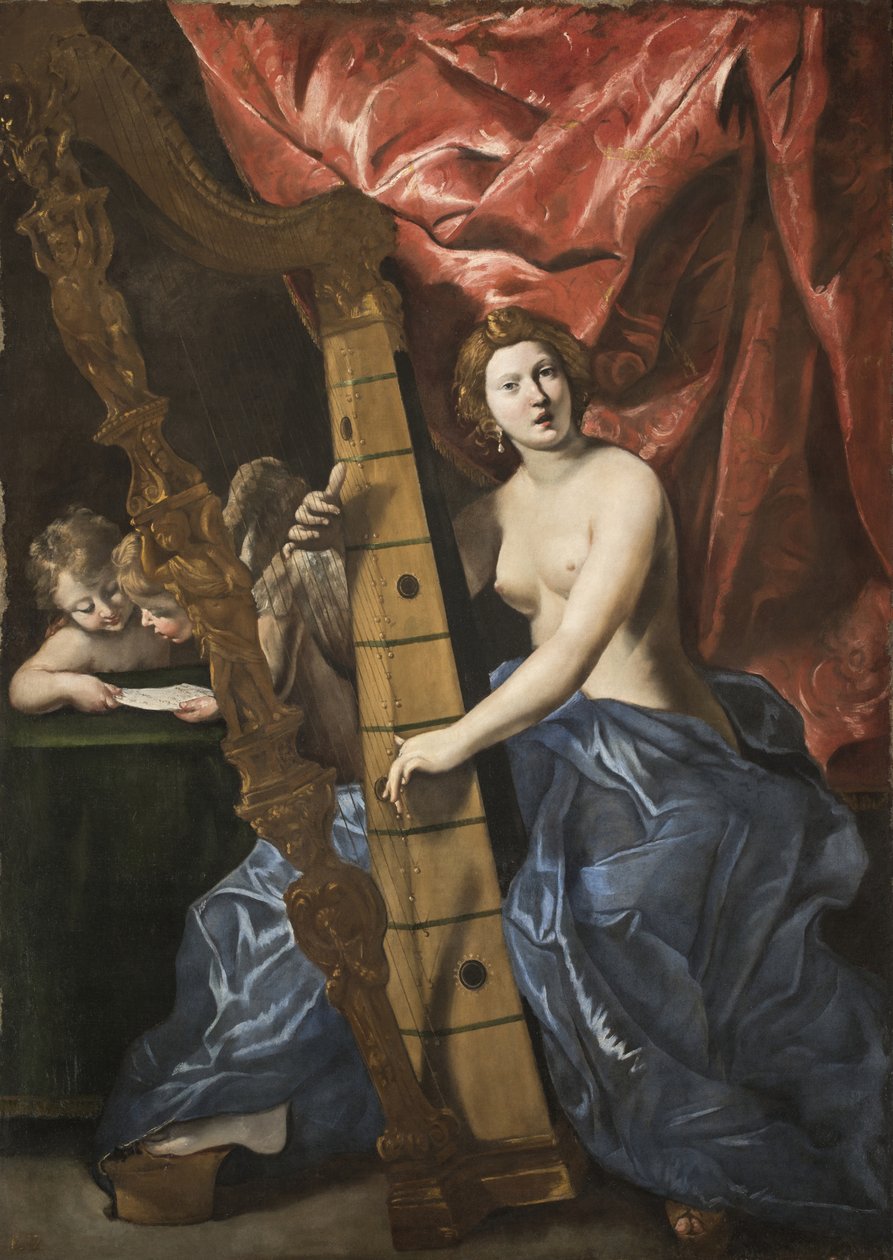 Venus Playing the Harp by Giovanni Lanfranco