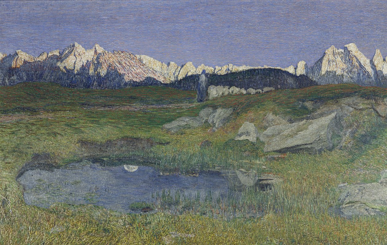 Alpine Landscape at Sunset by Giovanni Segantini