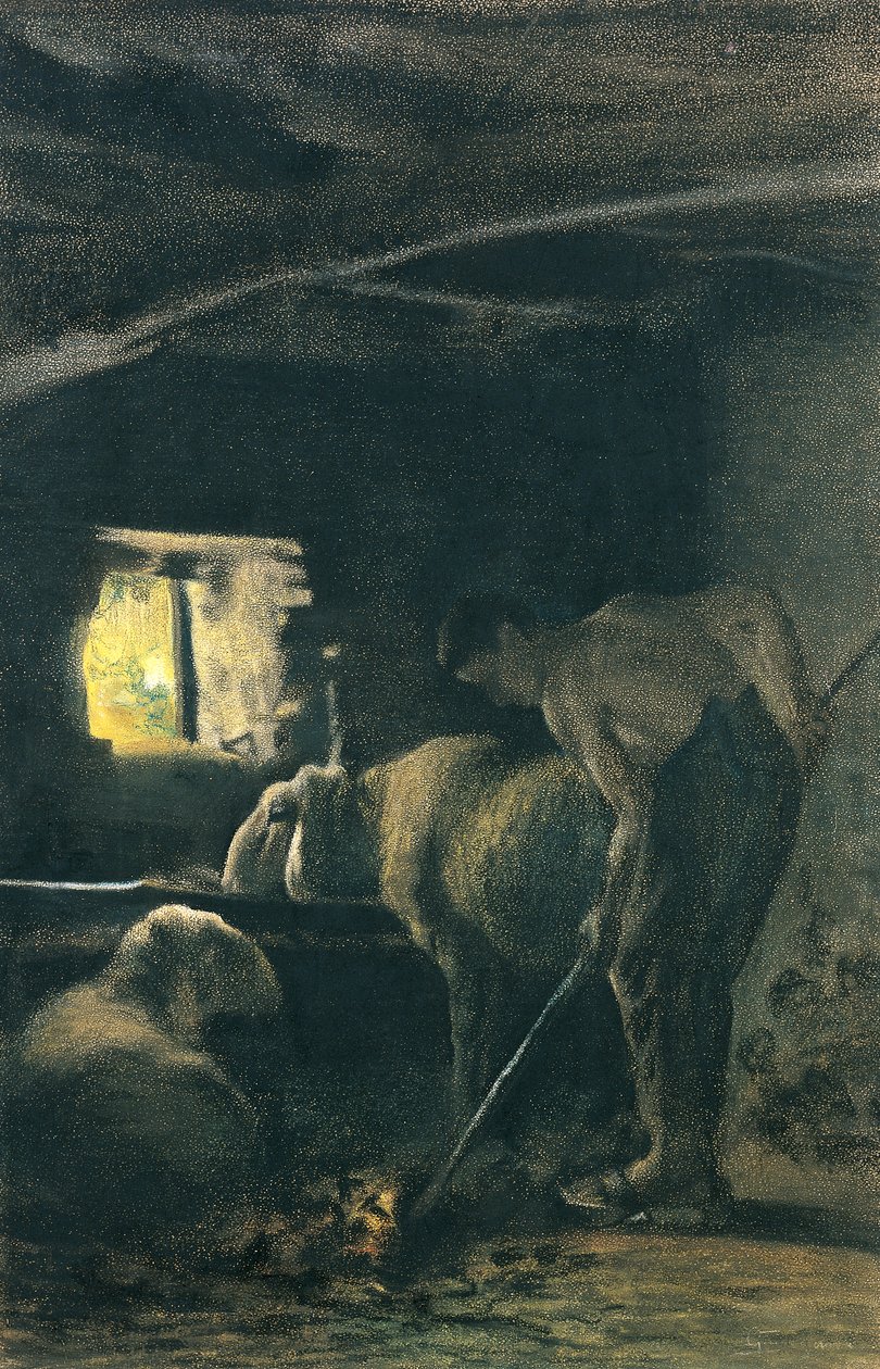 In stable by Giovanni Segantini