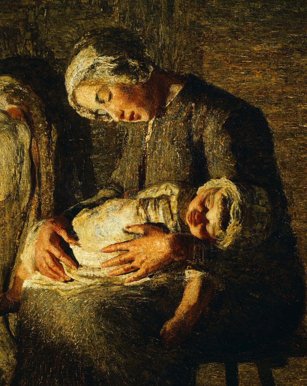 The Two Mothers (detail) by Giovanni Segantini