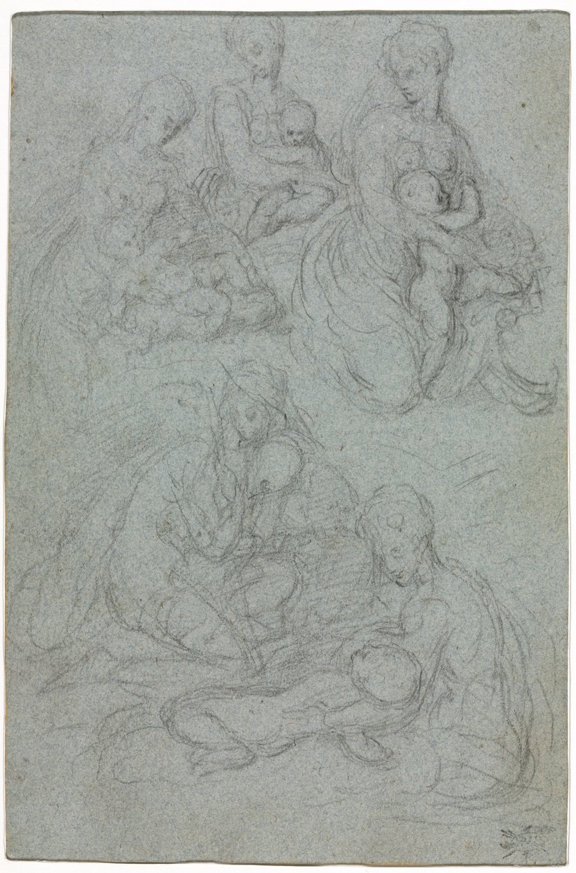 Sketches of Virgin and Child by Giulio Campi