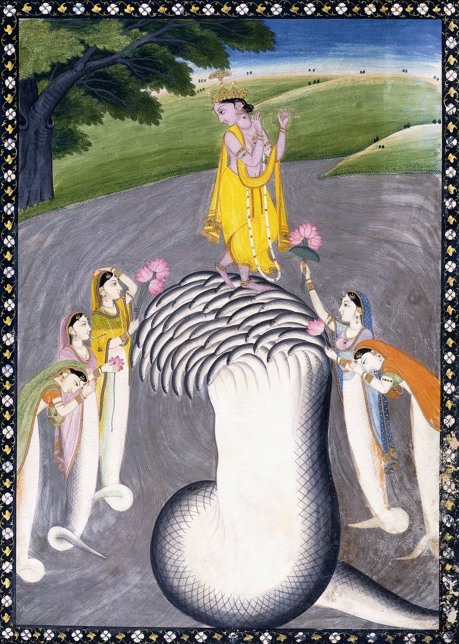 Krishna Quelling the Hydra-headed Snake by Giulio Carlini