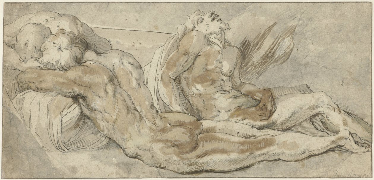 Three Reclining Men by Giulio Romano