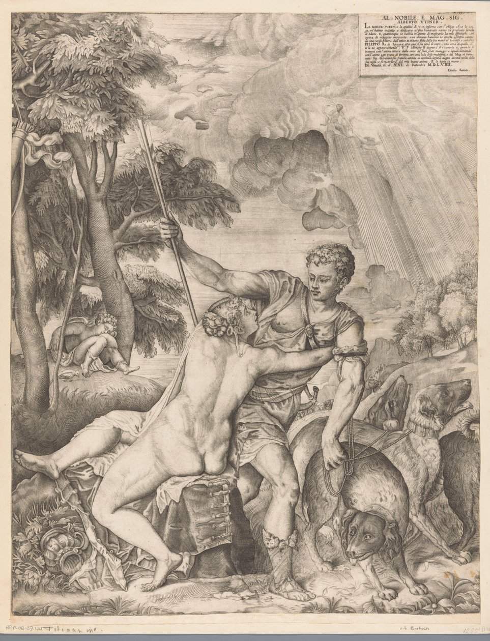 Venus and Adonis by Giulio Sanuto