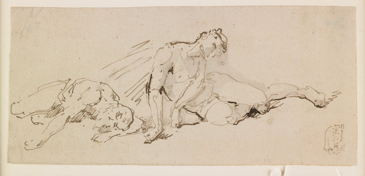 Two Male Figures (Study for the Resurrection) by Giuseppe Bernardino Bison
