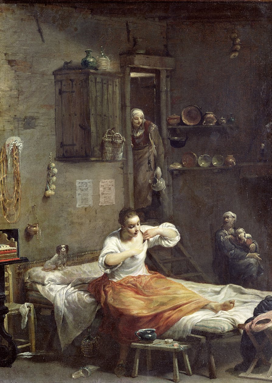 The Woman with the Flea by Giuseppe Maria Crespi