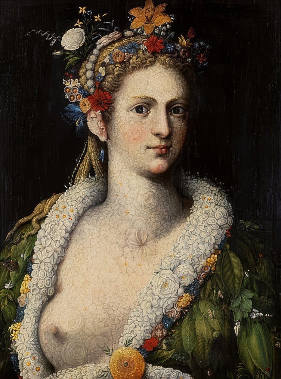 Flora Meretrix. Around 1590 by Giuseppe Arcimboldo