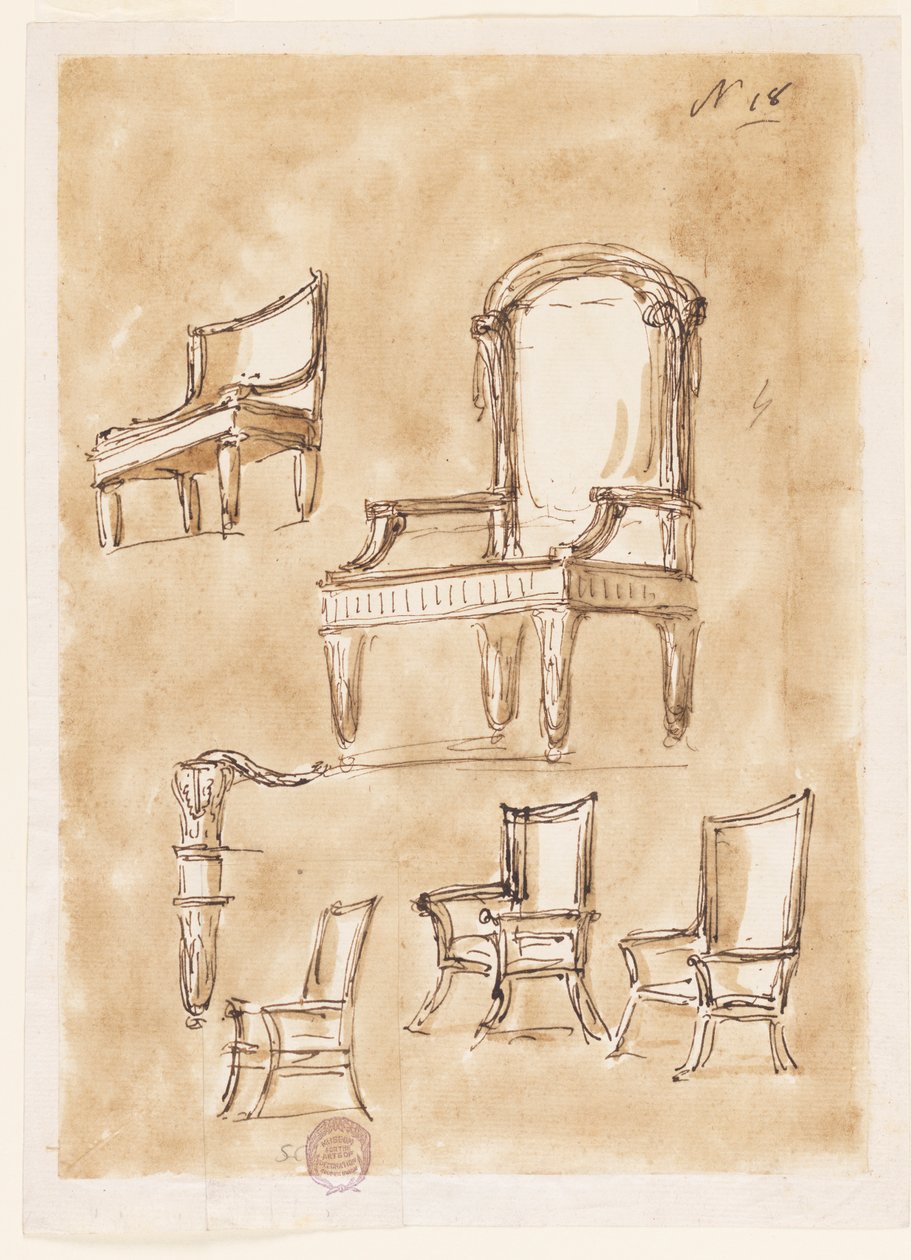 Designs for Chairs by Giuseppe Barberi