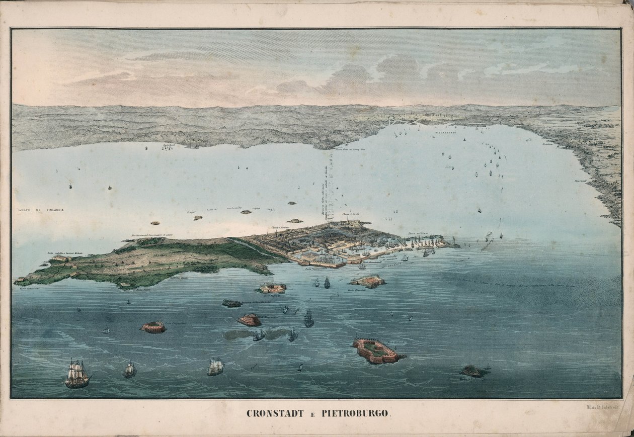 Panoramic view of Kronstadt by Giuseppe Civelli