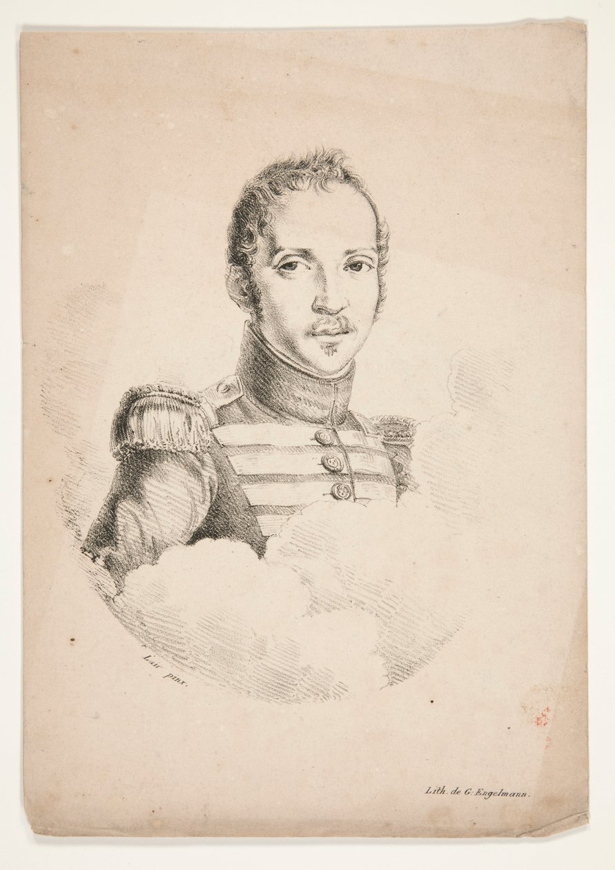 Unknown (Bust-Length Portrait of a Soldier) by Godefroy Engelmann