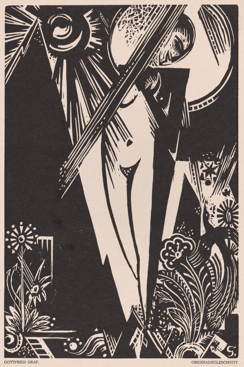 Untitled (Girl with Bird of Paradise) by Gottfried Graf