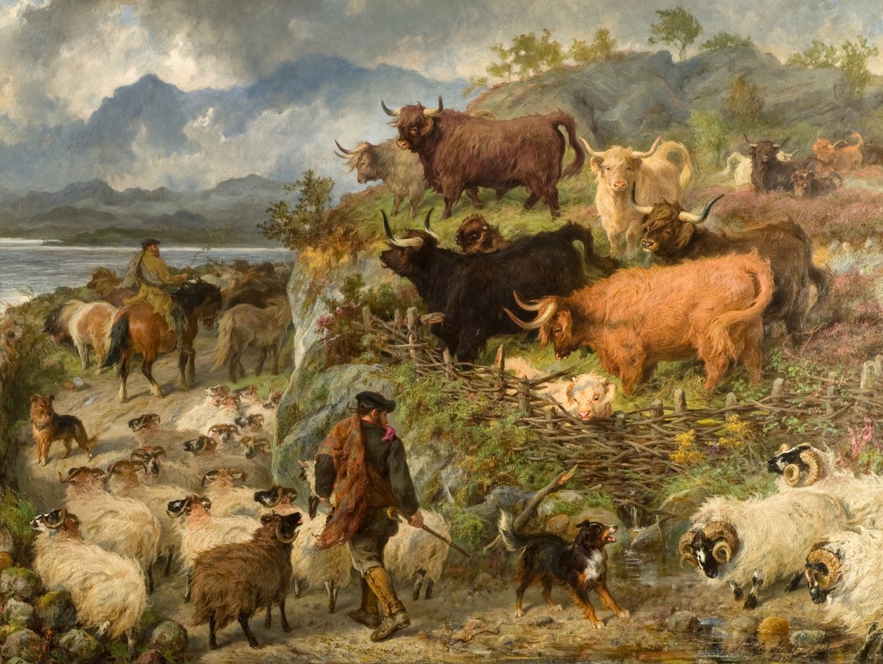 A Highland Parting by Gourlay Steell