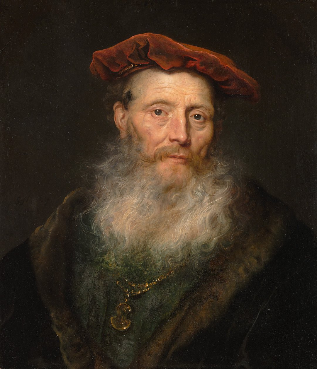 Bearded Man with a Velvet Cap by Govaert Flinck