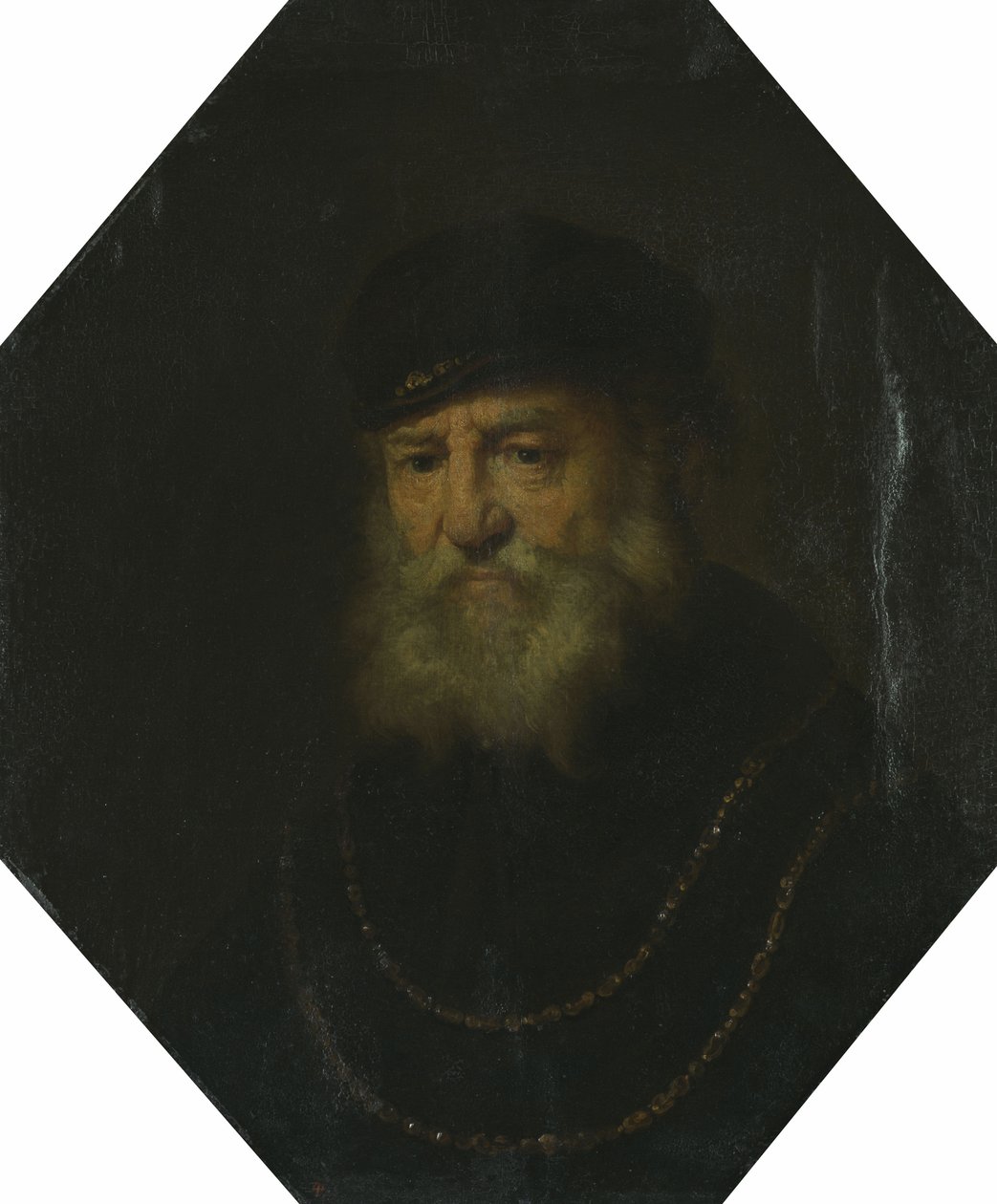 Bust of an Old Man with Two Gold Chains by Govert Flinck