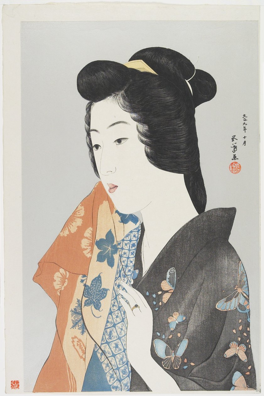Woman Holding Towel (October 1920) by Goyo Hashiguchi