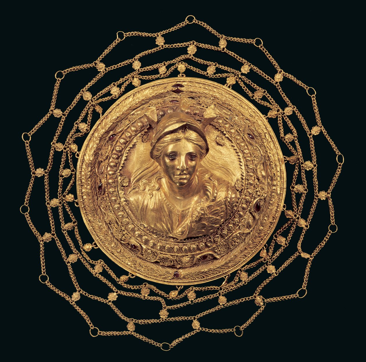 Medallion with a Bust of Athena, from Thessalia, Hellenistic Period by Greek