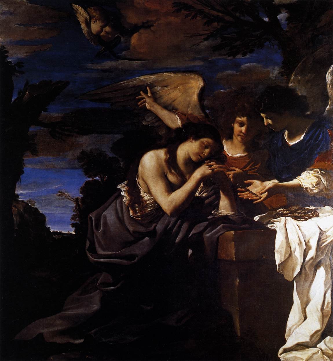 Magdalen and Two Angels by Giovanni Francesco Barbieri