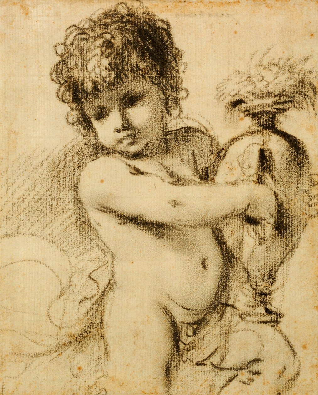 A Putto with a Vase by Guercino