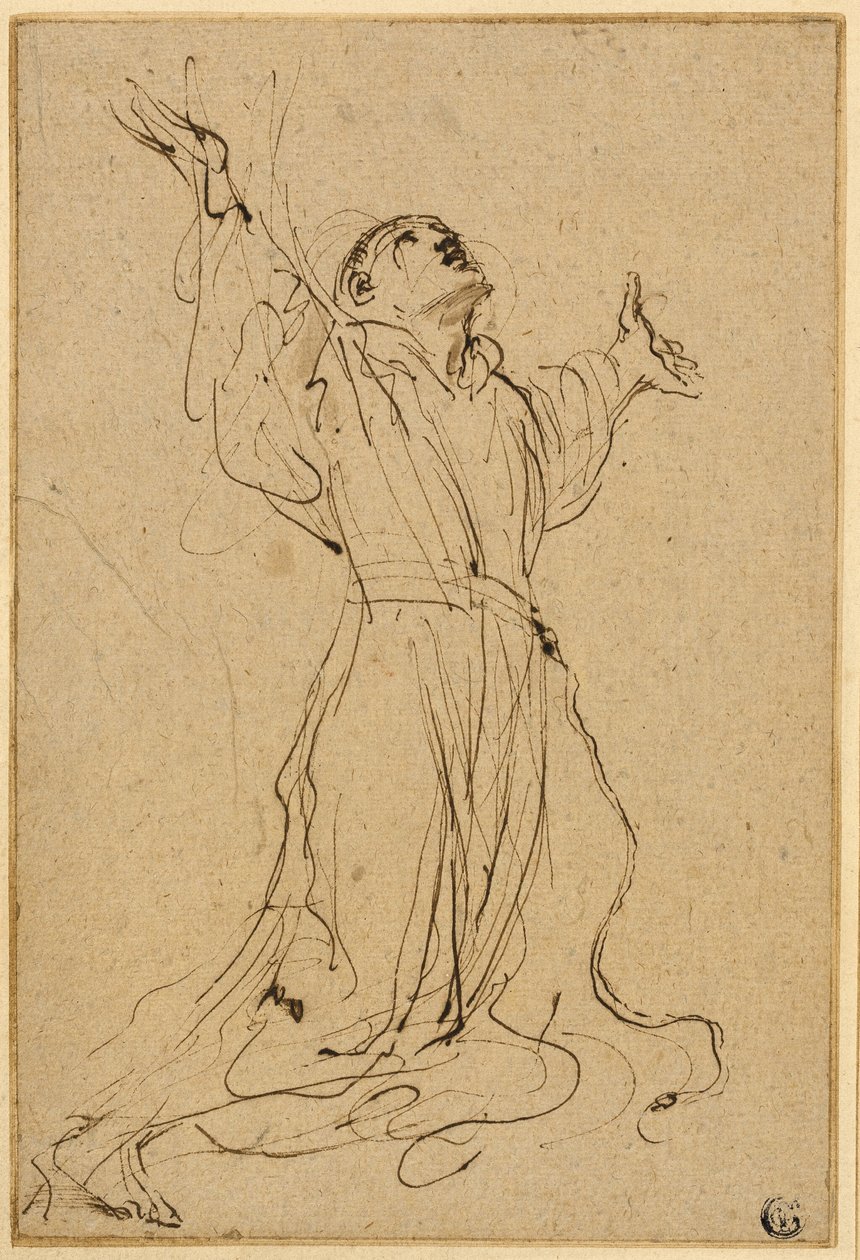 Study for Saint Francis Receiving the Stigmata by Guercino
