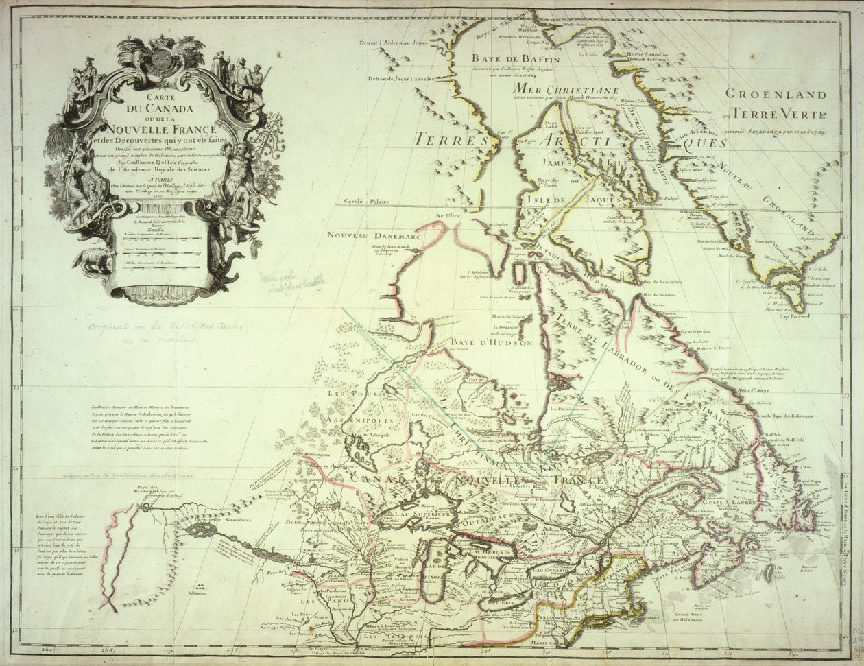 Map of Canada, Published Paris, 1703 by Guillaume Delisle