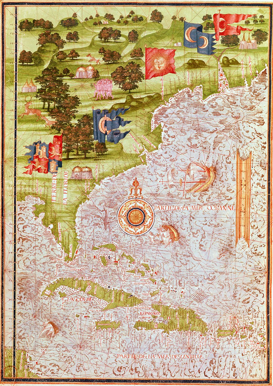 Map of Florida and the Antilles, from 
