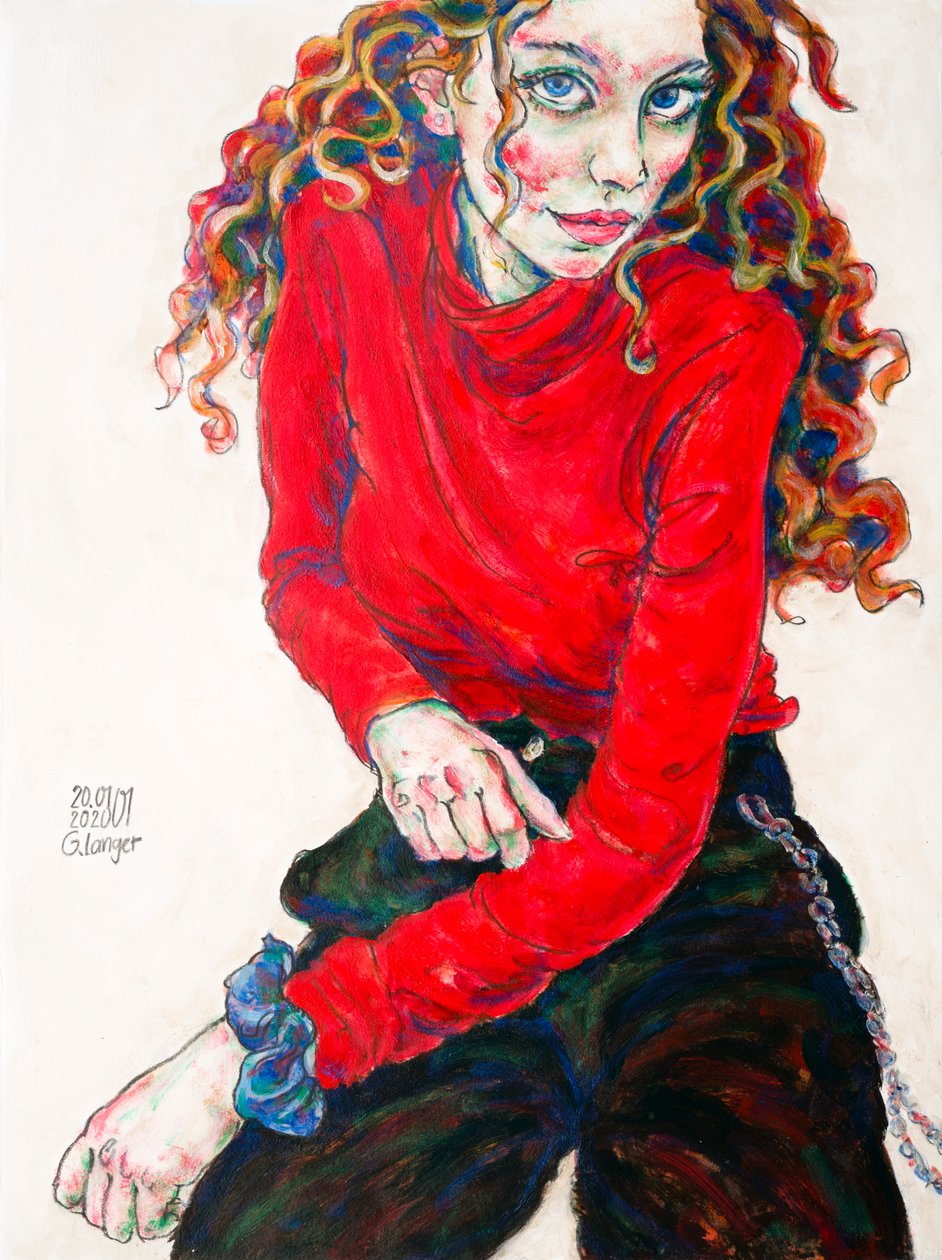 Portrait of a Woman, Flame by Gunter Langer