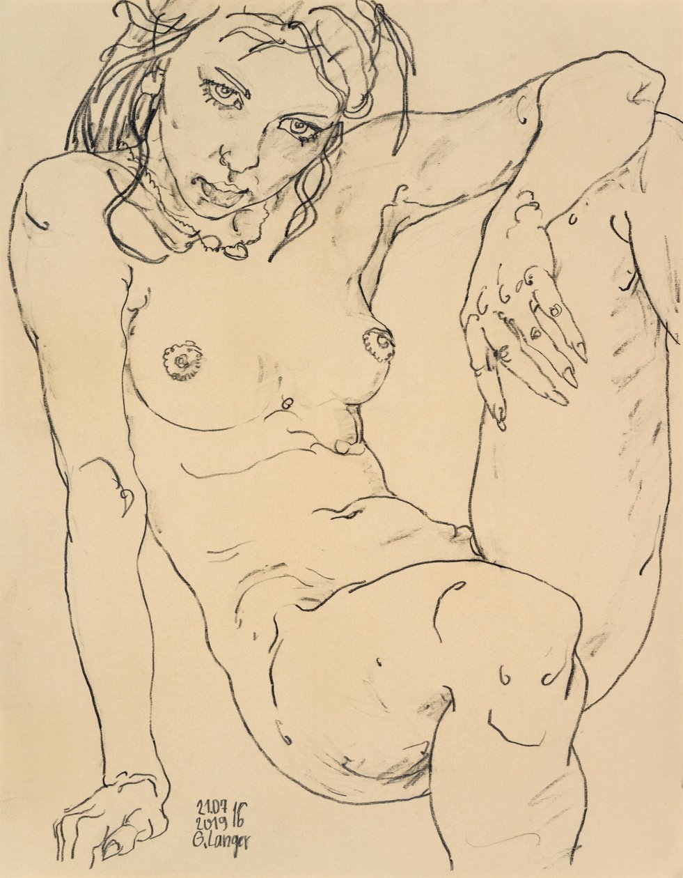 Seated Nude, Cool Night by Gunter Langer