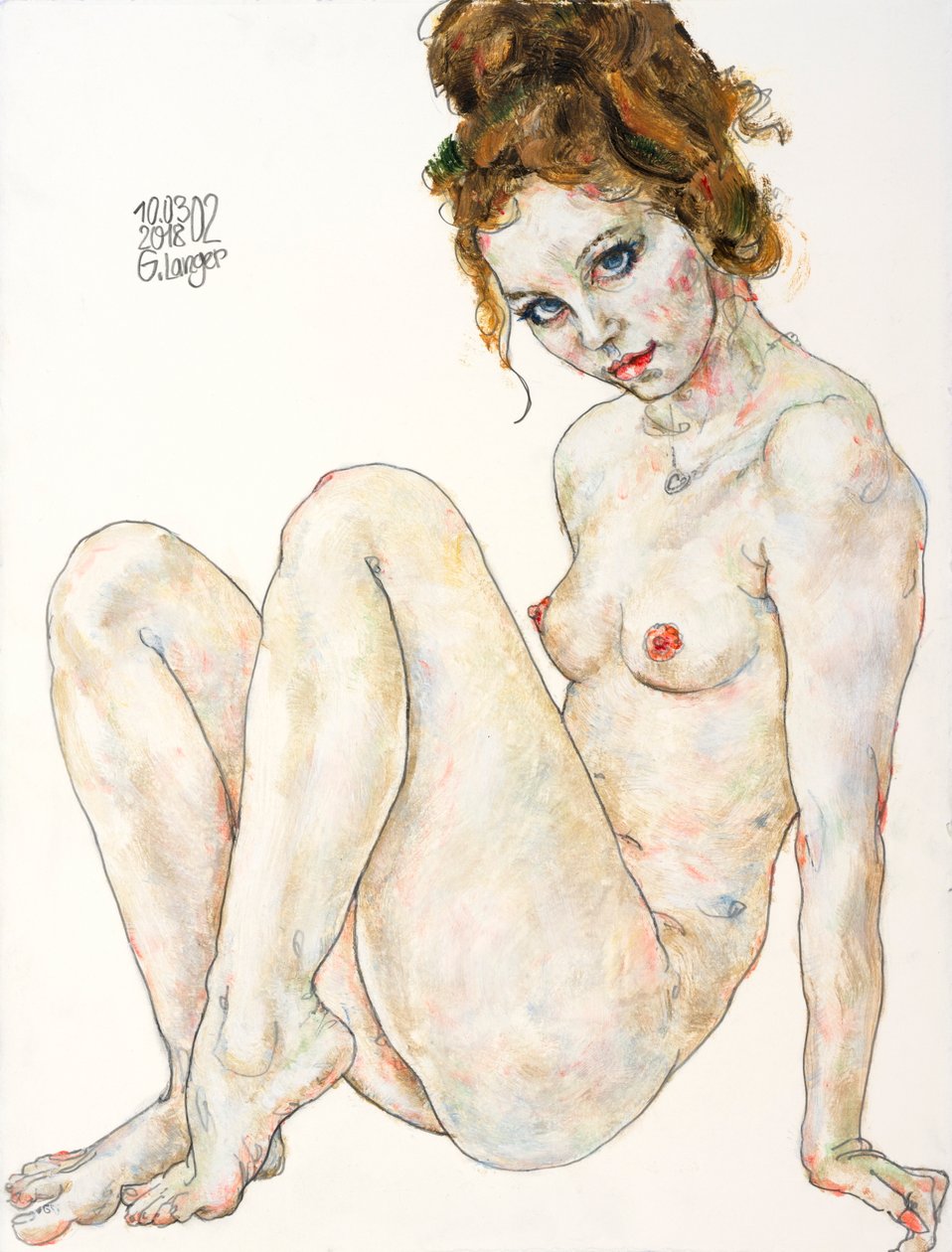 Seated Nude, Near and Far by Gunter Langer