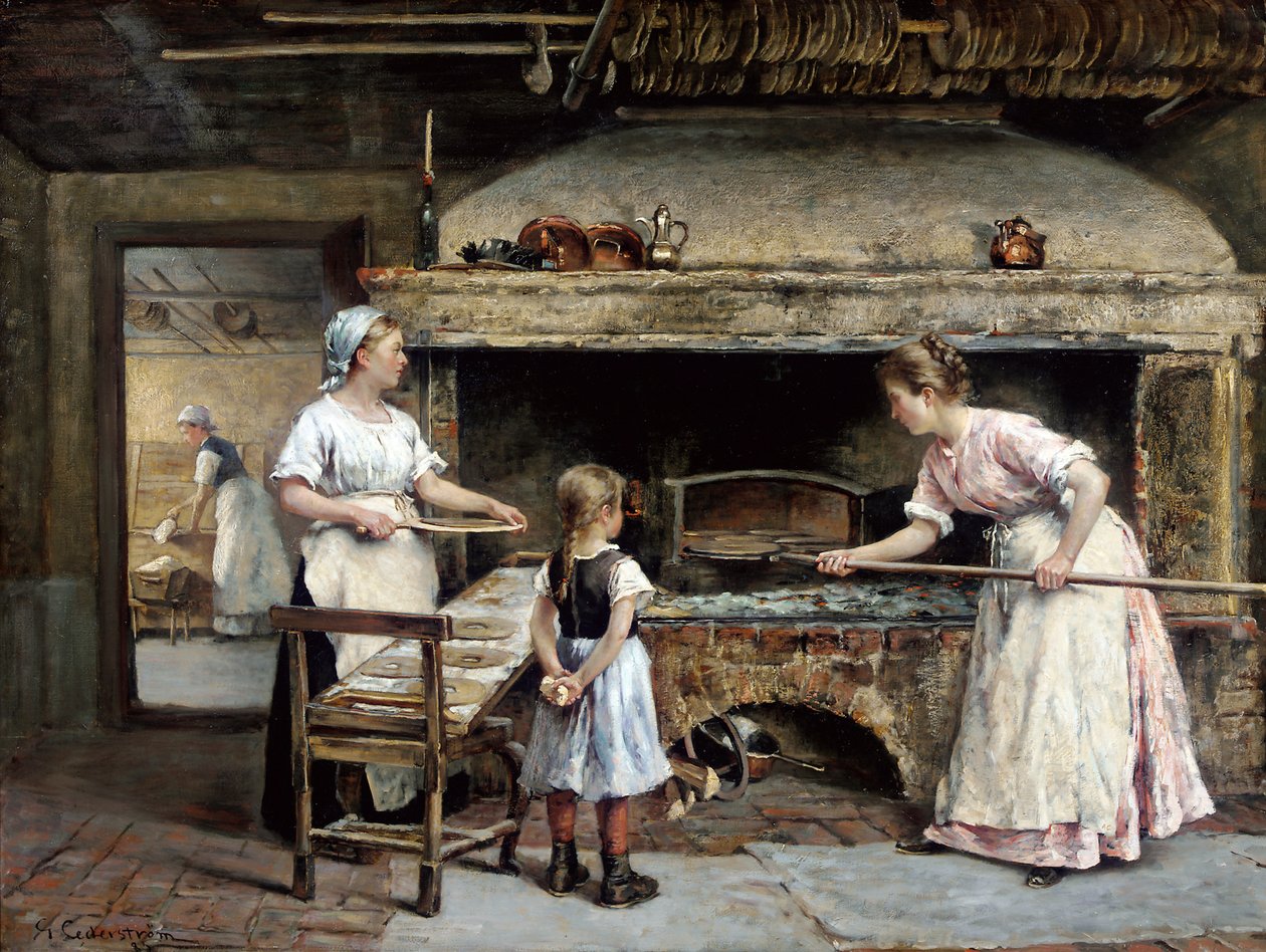 Inside a Bakery by Gustaf Olaf Cederstrom