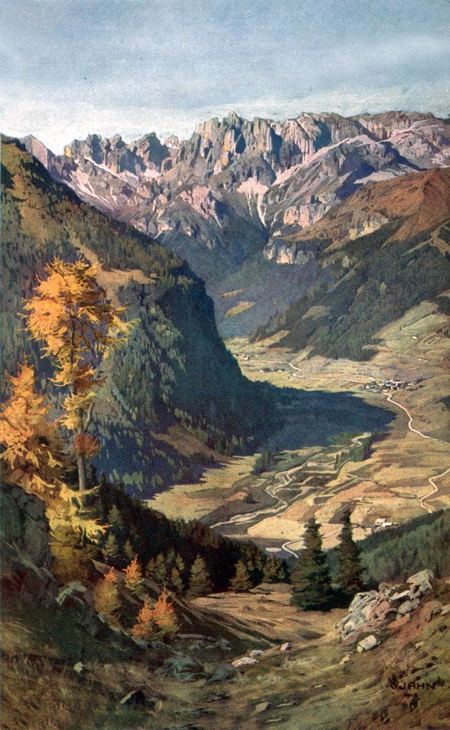 Fassa Valley with Rosengarten Group by Gustav Jahn