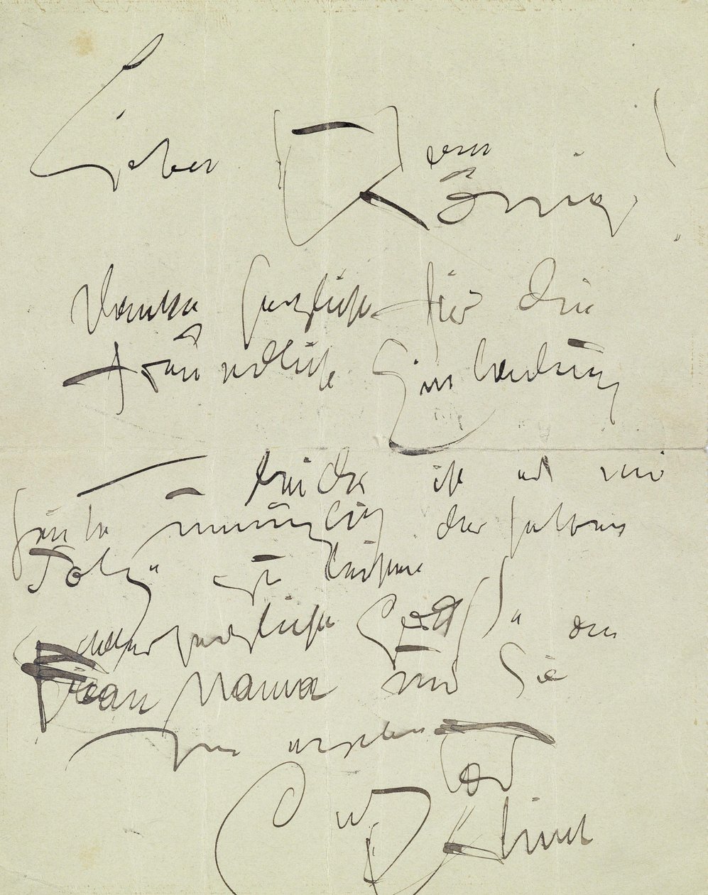 Letter from Gustav Klimt to Ludwig M. König by Gustav Klimt