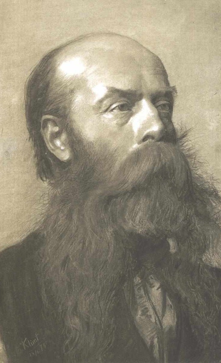 Bust of a Bearded Man in Three-Quarter Profile by Gustav Klimt